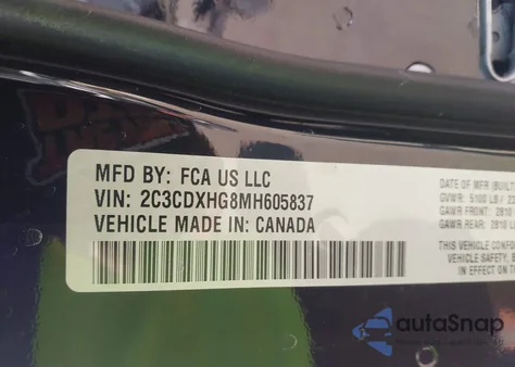 2021 Dodge Charger Gt Rwd z USA, uszkodzony, nr VIN 2C3CDXHG8MH605837